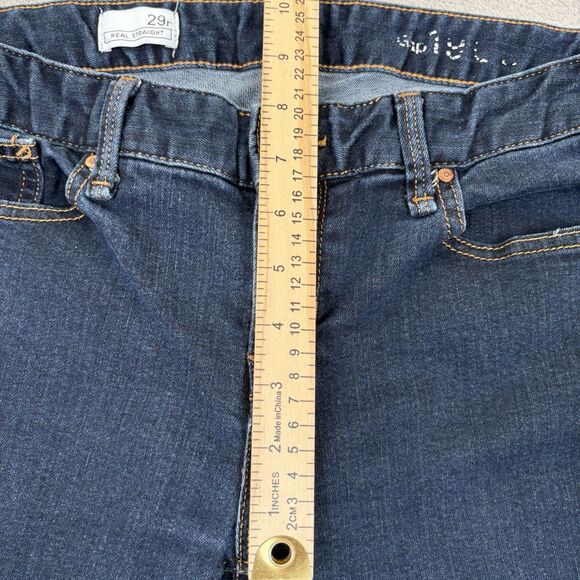 Gap 1969 Real Straight Stretch Jeans Medium Wash Mid Rise Womens Size 29 30x29 - Picture 9 of 10